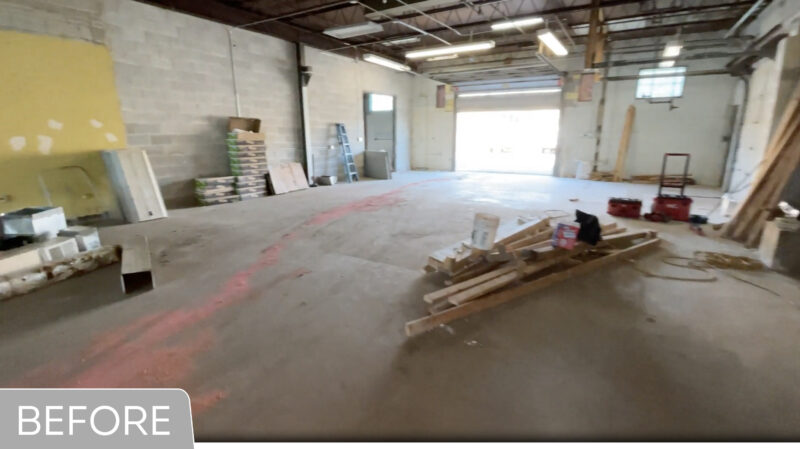 Messy run down warehouse